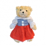 Trachtenteddy mit flauschigem Fell beige 25cm